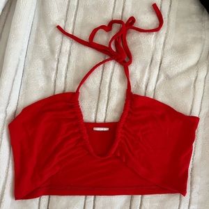Red halter top
